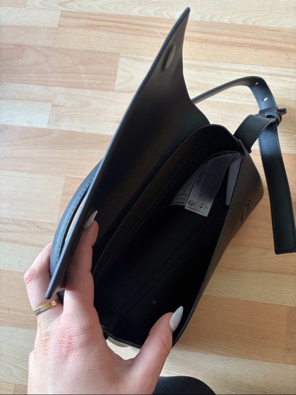 Black Faux Leather Shoulder Bag - Picture 3 of 3